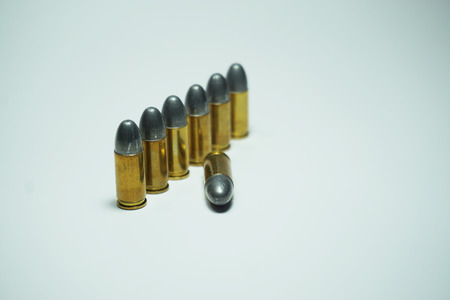 police bullets isolated on white background