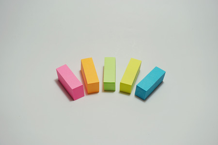 multicolor of  stick note isolated on white backgroundの写真素材