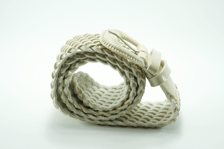 Fasion belt  isolated on white background. Beside view of belt.の写真素材