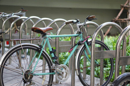  Bicycle parking in parkiing area of university in Thailand                              の写真素材