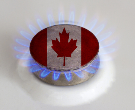 Gas burner and flag of Canada, gasの写真素材