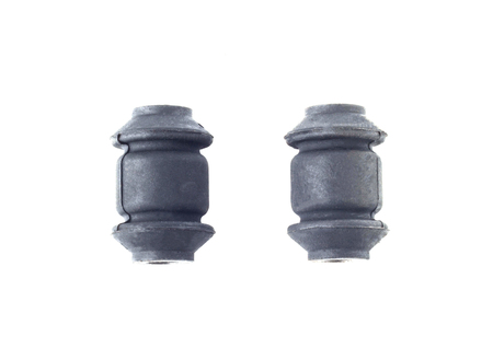 Two silentblock of a car lever on a white background, close-up, isolate, serviceの写真素材