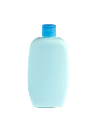 blue jar on white background, layout for design, isolate, container and cosmeticの写真素材
