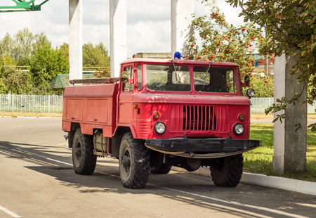 Old fire engine, rarity automobile, fire brigade bodywork style