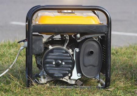 portable gasoline generator, close-up transportableの写真素材