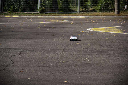 Competitions on car sport in radio-controlled cars, race track, close-up, car sport, championshipの写真素材