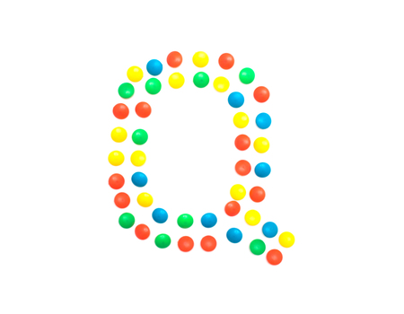 Multicolored alphabet from children's mosaic letter Q, ABCの写真素材