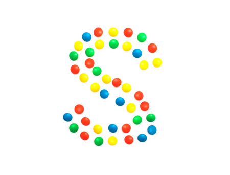 Multicolored alphabet from children's mosaic letter S, ABCの写真素材