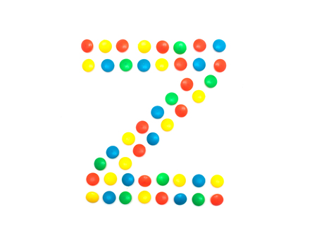 Multicolored alphabet from children's mosaic letter Z, ABCの写真素材