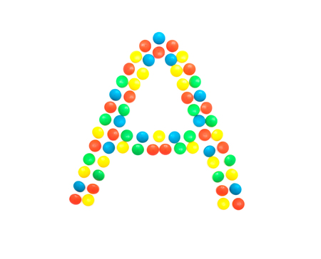 Multicolored alphabet from children's mosaic letter A, ABCの写真素材