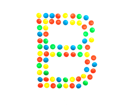 Multicolored alphabet from children's mosaic letter B, ABCの写真素材
