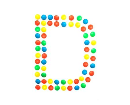 Multicolored alphabet from children's mosaic letter D, ABCの写真素材
