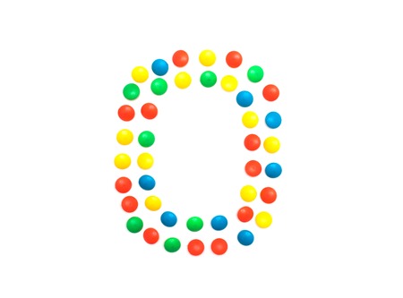 Multicolored alphabet from children's mosaic letter O, ABCの写真素材