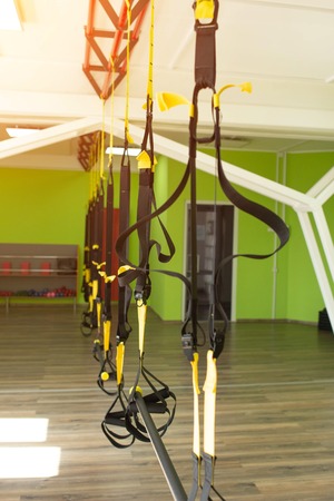 Modern fitness room for practicing hinges on the  for strengthening the muscular corset and burning calories, sportの写真素材