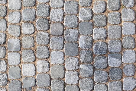 Beautiful texture and background of gray paving square tiles, copy space, constructionの写真素材
