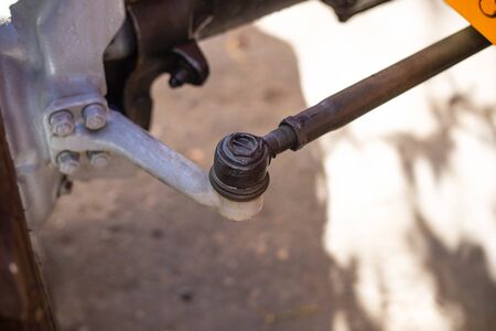 Steering rod with steering tip. Safety concept, construction equipment, mechanicの写真素材