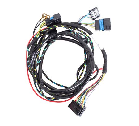 Car wiring with adapters and connectors on a white background, isolateの写真素材