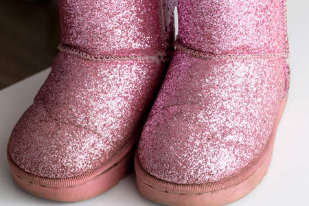kids warm pink sequined boots online, close-up