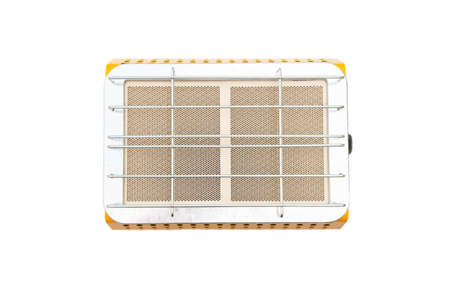 Gas heater running on liquefied gas for heating the area of the room on a white background, isolate.