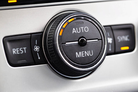 automobile climate control regulator. Air temperature in the carの写真素材