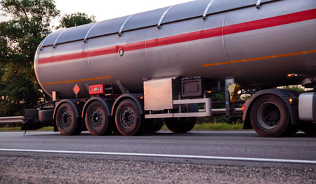 Cargo semi-trailer tank for the transportation of dangerous goods liquefied propane-butane gas