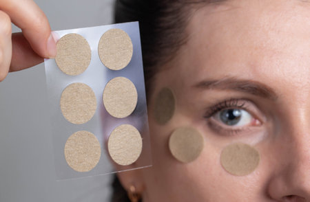 Medical patch for the girl around the eyes. Relieve fatigue and stress, improve vision