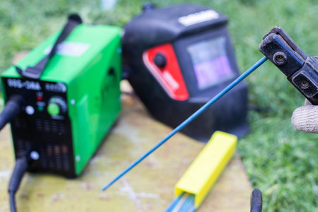 Welding machine, resistance seam welding electrodes and welding mask. The concept of services of a...