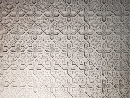 white ceiling with antique patternsの写真素材