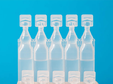 Tubes with a new generation probiotic on a blue background for the treatment of intestinal diseases. Restoration of intestinal microflora during dysbacteriosis, close-upの写真素材