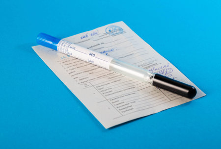 Urological test tube for testing with prostate juice for the presence of bacteria and infections in...