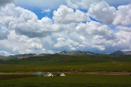 Qinghai grasslands scenery の写真素材