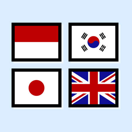 vector illustration of flag icon collection 2のイラスト素材