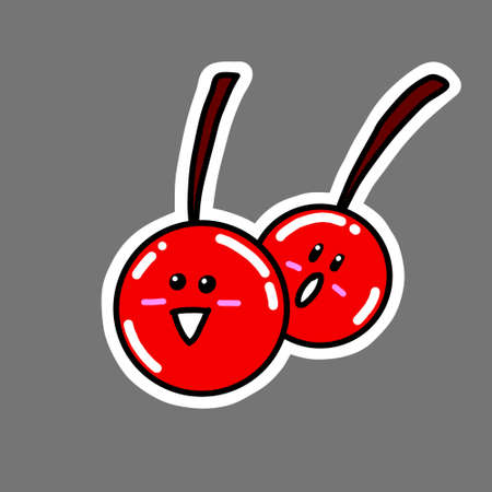 Clipart cute character cartoon fruit, design cute character cartoon fruit for design or templateの写真素材