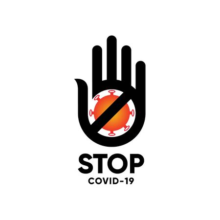 Stop Covid-19 Corona Virus Vector Background Templateのイラスト素材