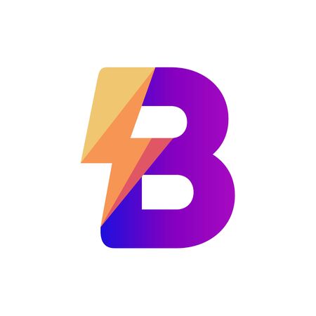 Letter B Lightning Vector  Design Templateのイラスト素材