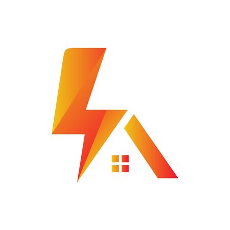 Home Lightning Logo Design Vector Icon Graphicのイラスト素材