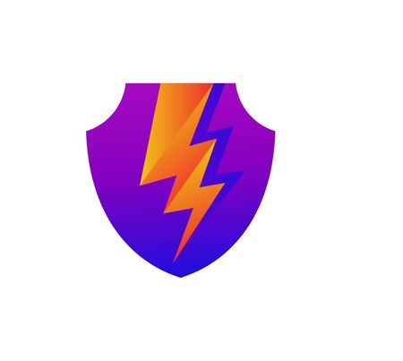 Lightning Shield Vector Logo Design Templateのイラスト素材