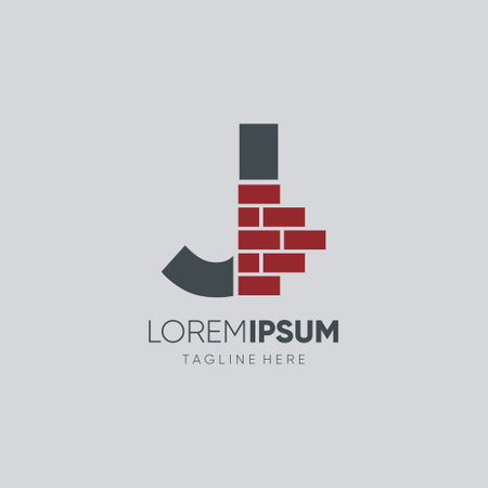 Letter J Brick Logo Design Vector Icon Graphic Emblem Illustrationのイラスト素材