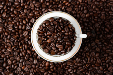 Medium roasted Arabica coffee beansの写真素材