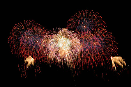 Beautiful bright fireworks' explosionの写真素材