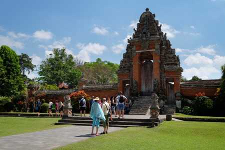 Pura Taman Ayun of Bali - Indonesia, August 23, 2015: Tourists visiting Taman Ayun temple or also called Royal temple of Mengwi in Baliのeditorial素材