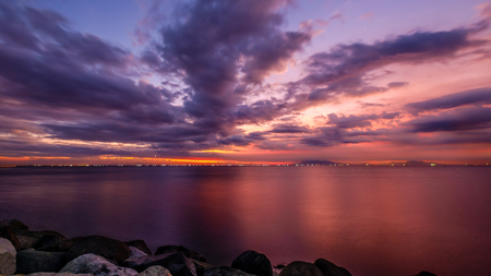 Cloud formation during evening in Manila bayの写真素材