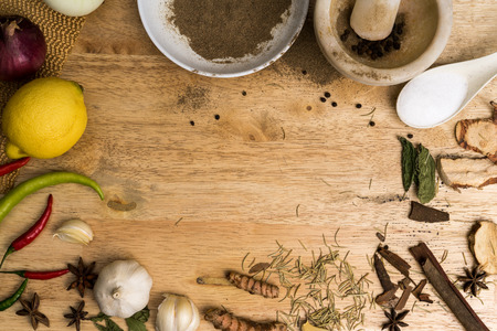 Asian spices collection for cooking from kitchen