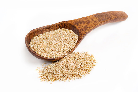 Organic Quinoa seeds with white backgroundの写真素材