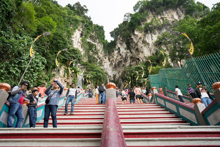 Gombak, Selangor - Malaysia. 2017 Sept 01: Staircase of grotto to the entrance of Batu Caves in...