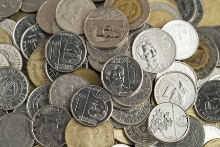 Bunch of Philippines peso coinsの写真素材