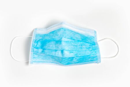 Surgical mask for protection on white backgroundの写真素材