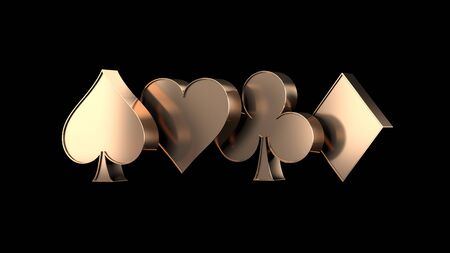 Casino background with playing cards suit symbols. 3D illustrationの写真素材