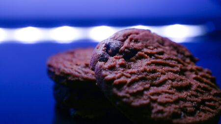 futuristic cookies. chocolate cookies.の写真素材