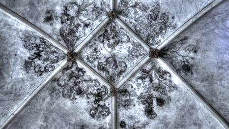 Grunge Ceiling in Main Church Kampen Netherlandsの写真素材